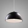 3_Dome Pendant - Carbon Black - Matte Black - White Cord more views
