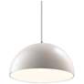 1_Dome Pendant - Matte White - Brushed Nickel - White Cord
