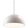 Dome Pendant - Matte White - Brushed Nickel - White Cord