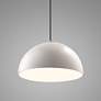 3_Dome Pendant - Matte White - Polished Chrome - Black Cord more views