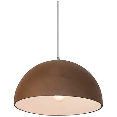 Dome Pendant - Terra Cotta - Polished Chrome - White Cord