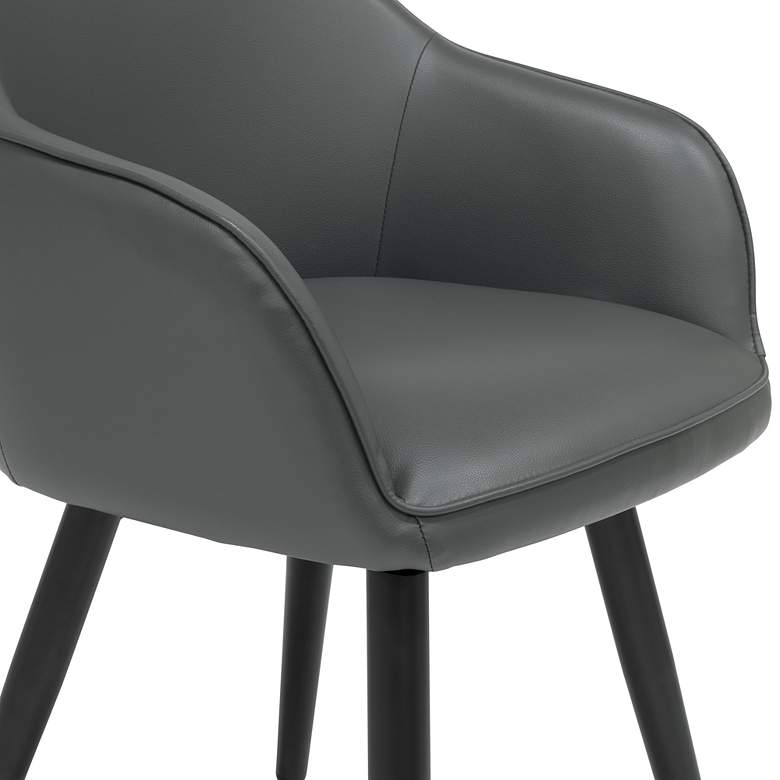 Image 4 Dome Smoke Gray Faux Leather Swivel Dining/Office Chair more views