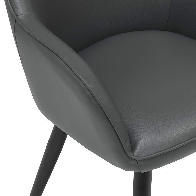 Image 5 Dome Smoke Gray Faux Leather Swivel Dining/Office Chair more views