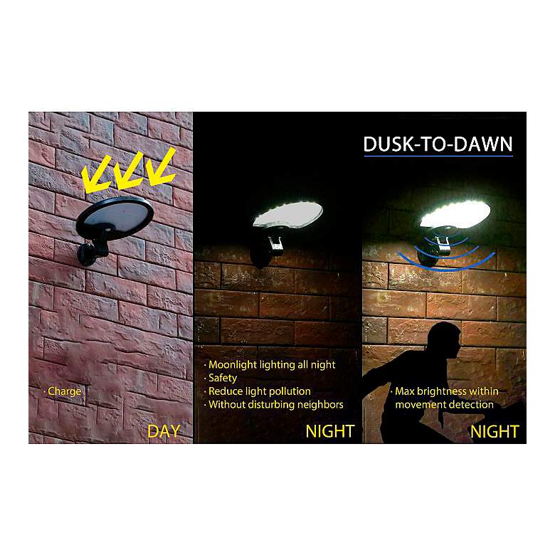 Image 2 Domex 7 1/2" High Motion Sensor Black Finish Solar LED Flood Light more views