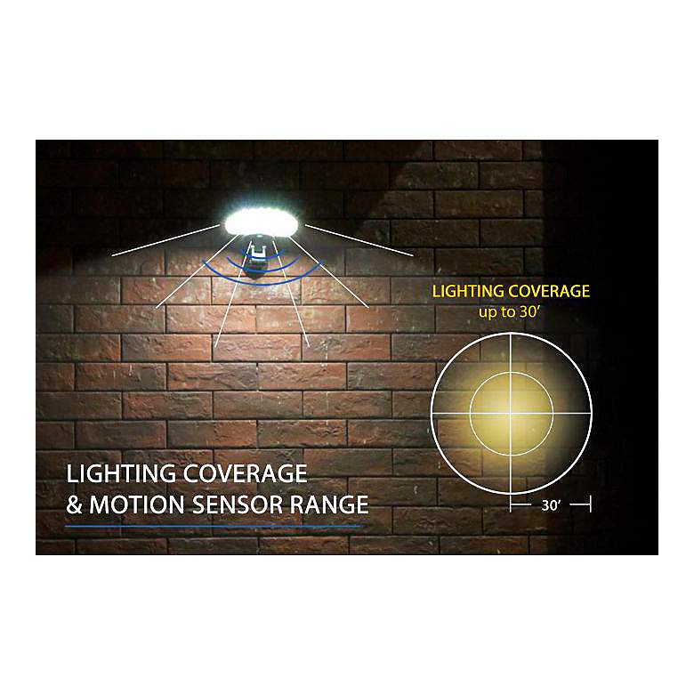Image 3 Domex 7 1/2" High Motion Sensor Black Finish Solar LED Flood Light more views
