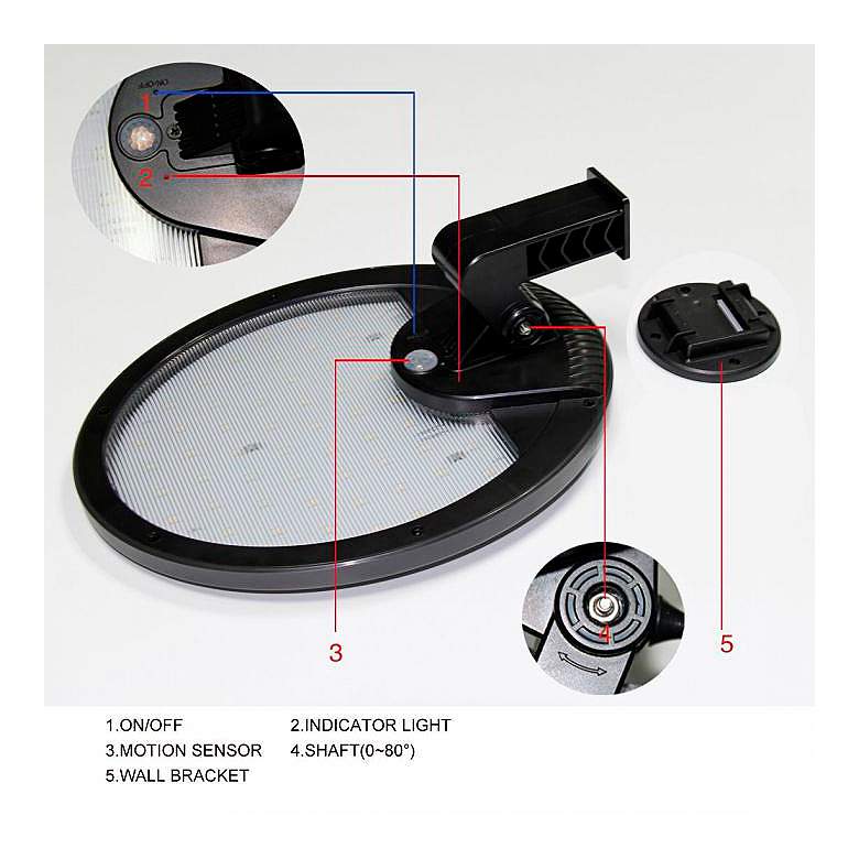 Image 4 Domex 7 1/2" High Motion Sensor Black Finish Solar LED Flood Light more views