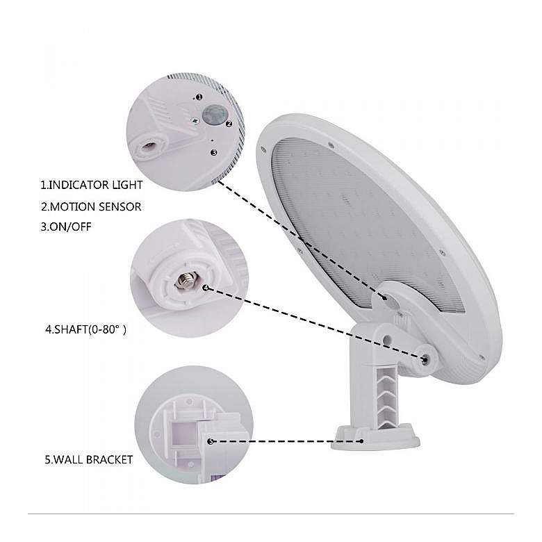 Image 2 Domex 7 1/2" High Warm White Solar Mini UFO LED Flood Light more views