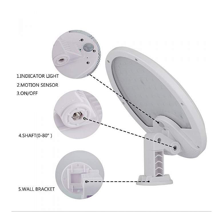 Image 2 Domex 7 1/2 inch High Warm White Solar Mini UFO LED Flood Light more views