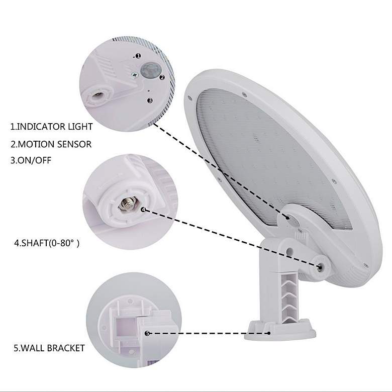 Image 2 Domex 7 1/2" High White Solar Mini UFO LED Flood Light more views