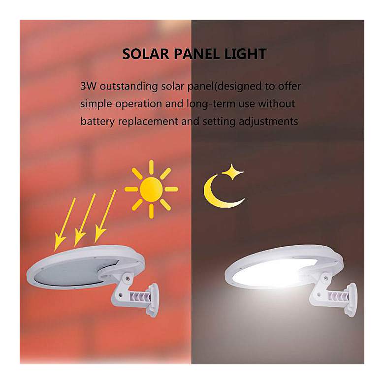 Image 3 Domex 7 1/2" High White Solar Mini UFO LED Flood Light more views
