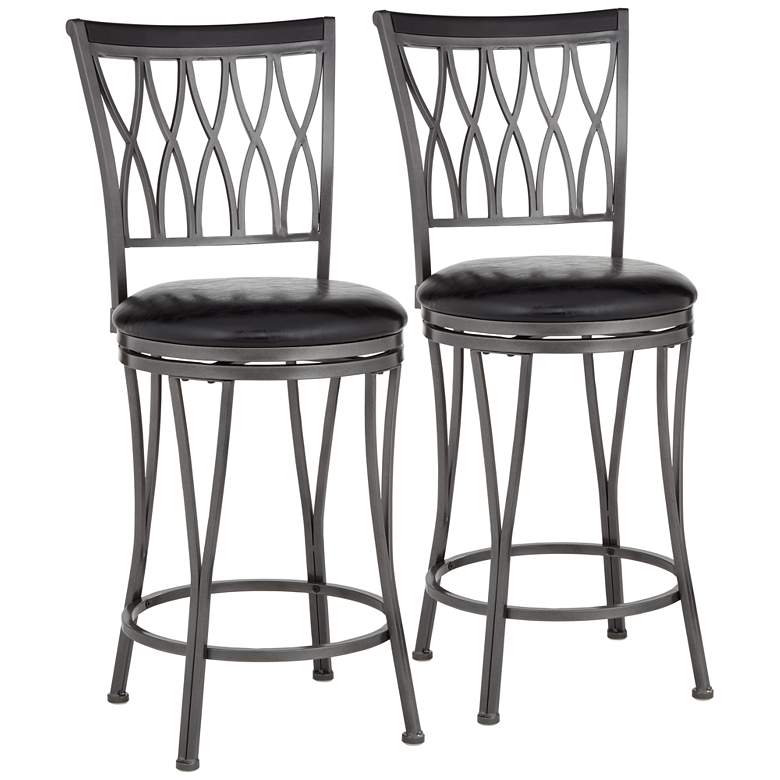 Image 2 Dominick Metal Swivel Counterstools Set of 2