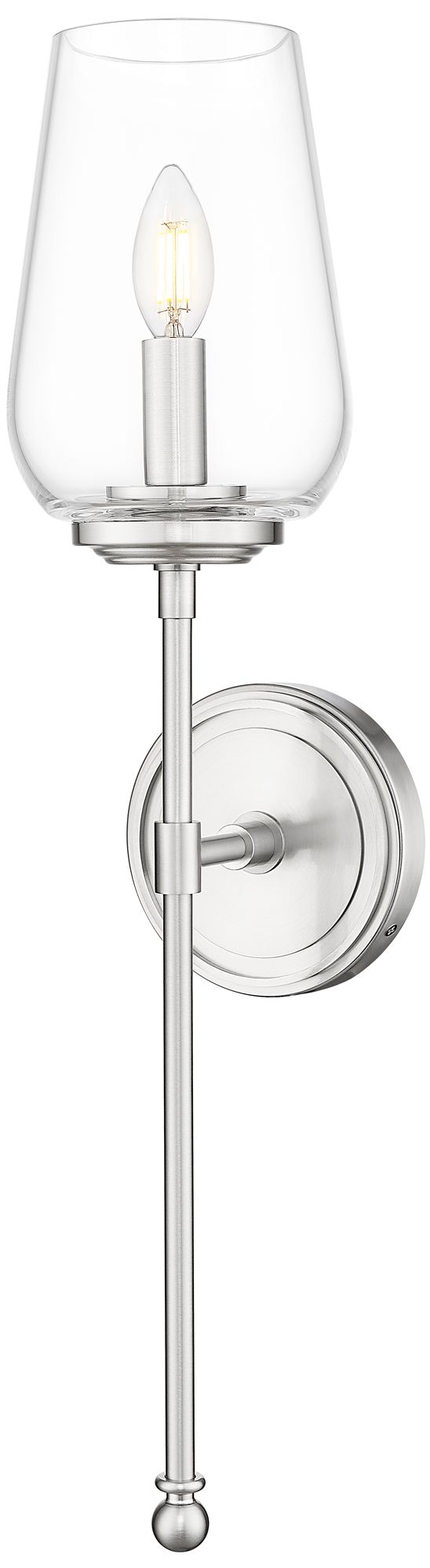 Dominique by Z-Lite Brushed Nickel 1 Light Wall Sconce
