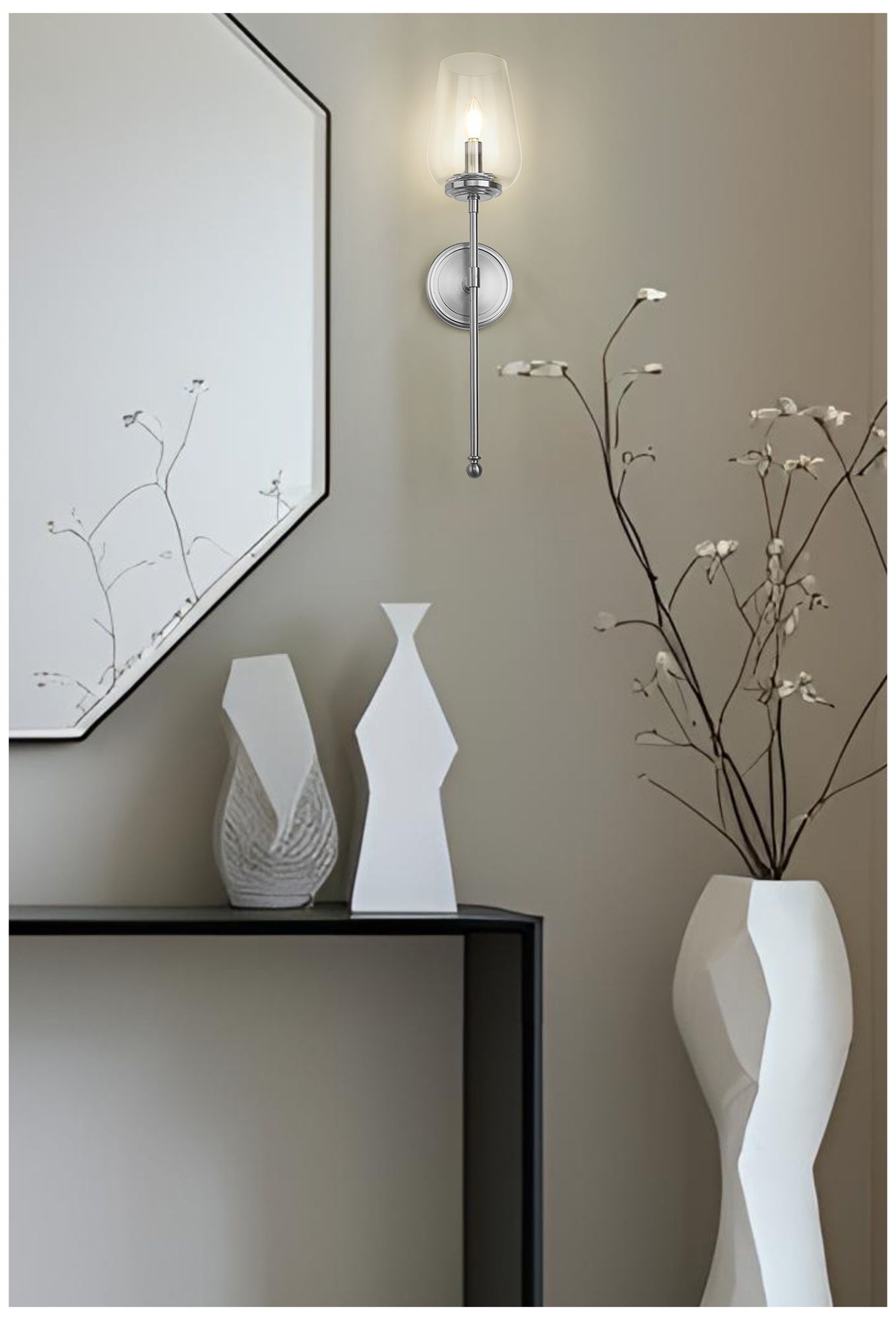 Image 3 Dominique by Z-Lite Brushed Nickel 1 Light Wall Sconce more views