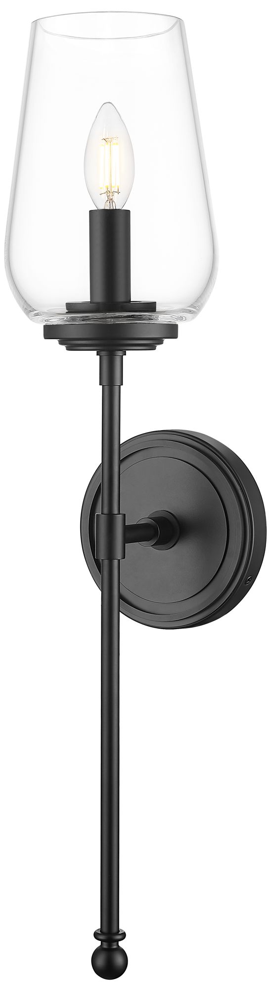 Image 2 Dominique by Z-Lite Matte Black 1 Light Wall Sconce