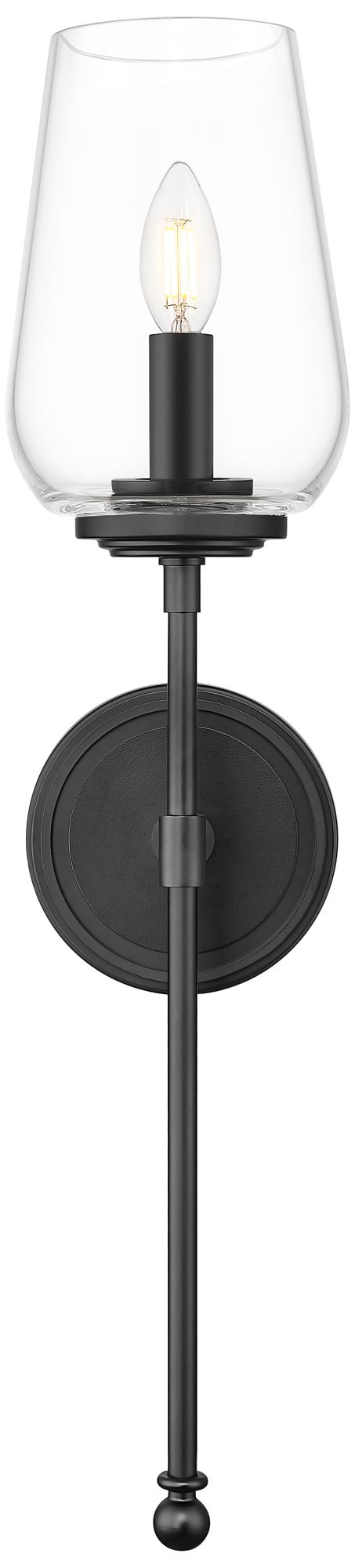 Image 4 Dominique by Z-Lite Matte Black 1 Light Wall Sconce more views