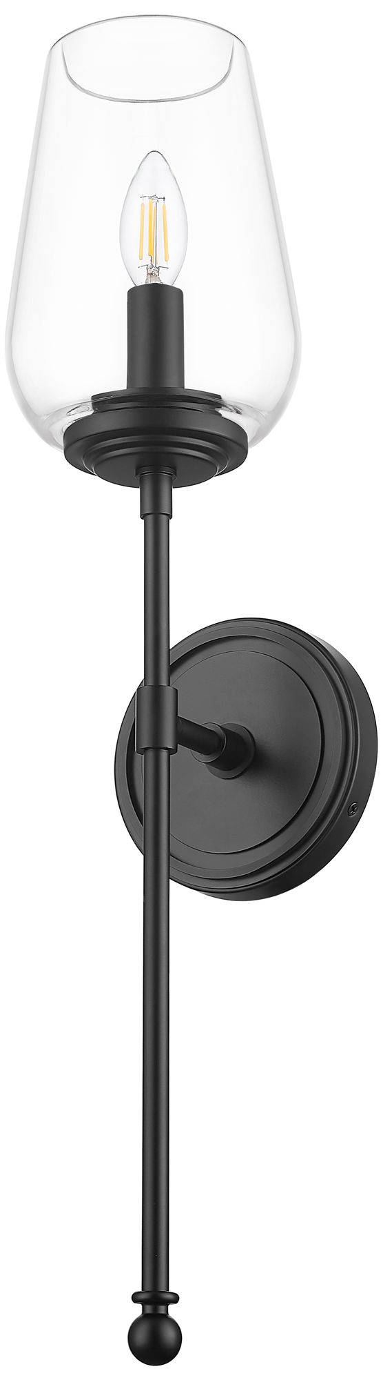 Image 7 Dominique by Z-Lite Matte Black 1 Light Wall Sconce more views