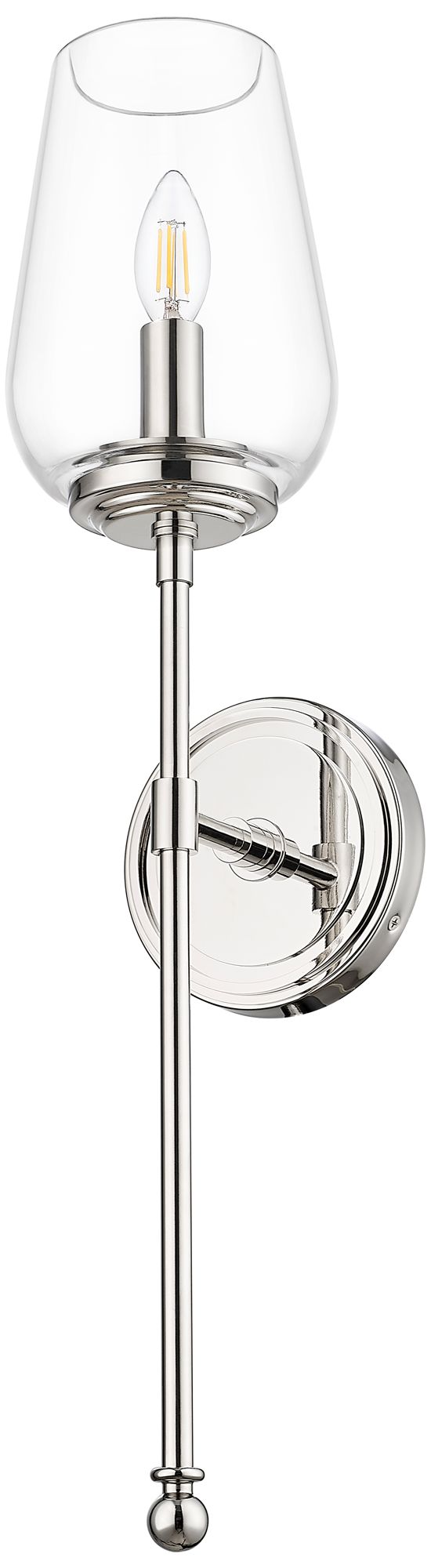 Image 7 Dominique by Z-Lite Polished Nickel 1 Light Wall Sconce more views