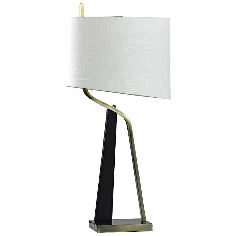 Image 1 Domino Antique Brass and Black Table Lamp