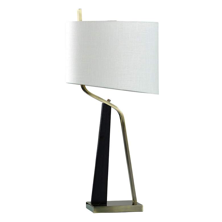Image 2 Domino Antique Brass and Black Table Lamp more views