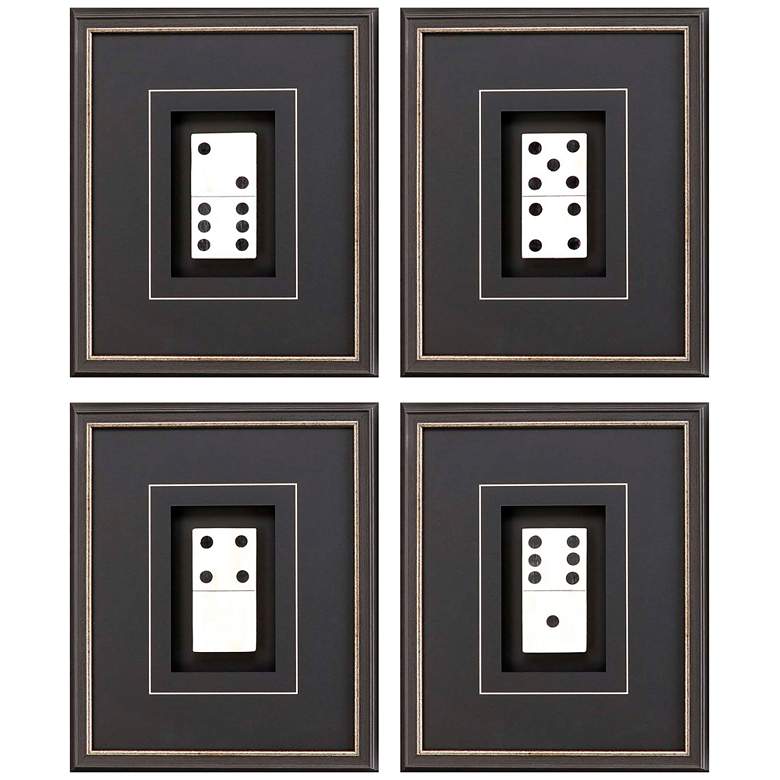 Image 3 Dominoes 18 inch High 4-Piece Framed Shadow Box Wall Art Set