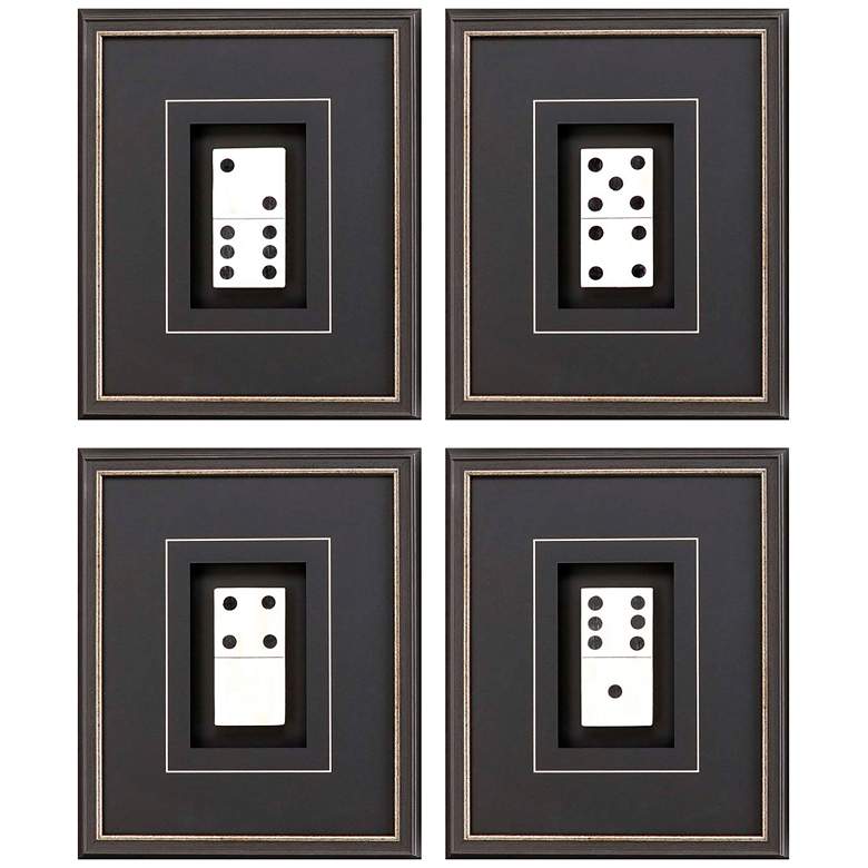 Image 3 Dominoes 18" High 4-Piece Framed Shadow Box Wall Art Set