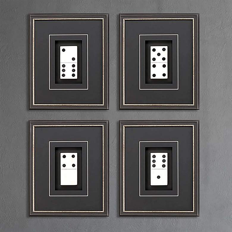 Image 2 Dominoes 18" High 4-Piece Framed Shadow Box Wall Art Set