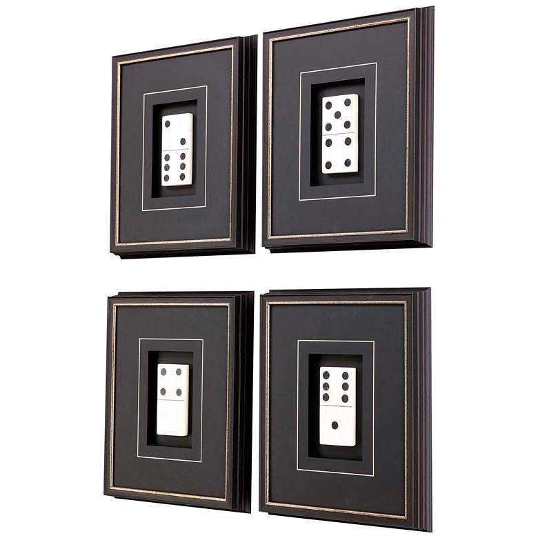 Image 6 Dominoes 18" High 4-Piece Framed Shadow Box Wall Art Set more views