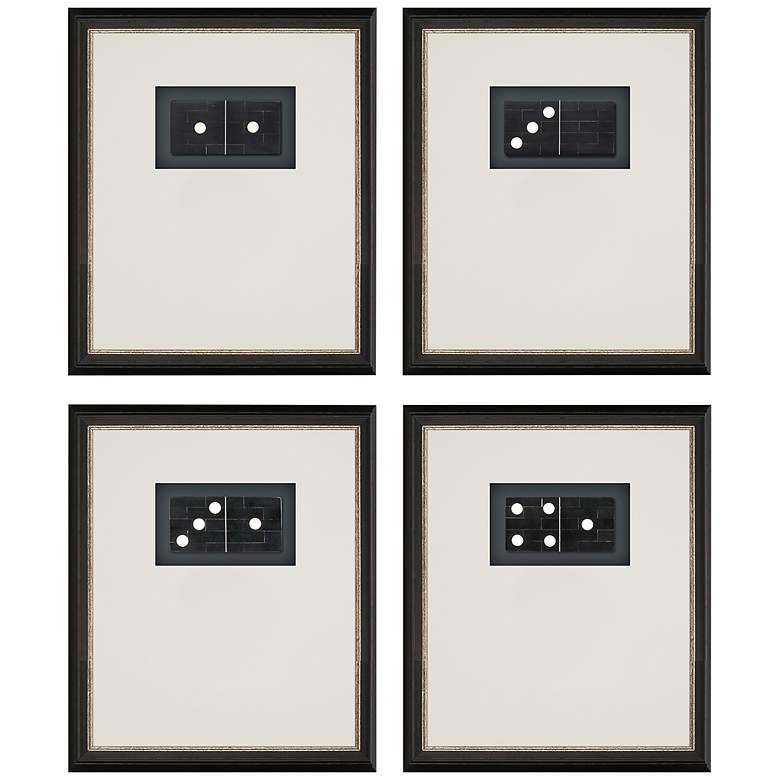 Image 3 Dominoes 20" High 4-Piece Shadow Box Framed Wall Art Set