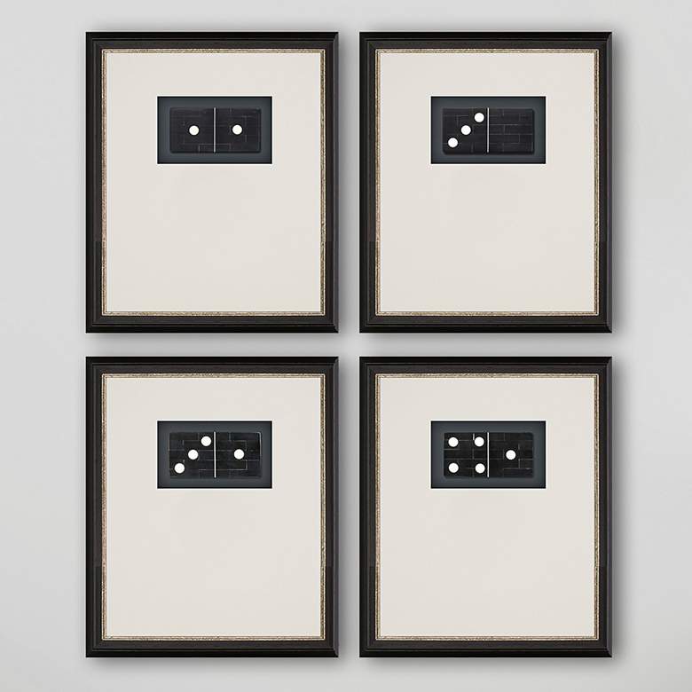Image 2 Dominoes 20" High 4-Piece Shadow Box Framed Wall Art Set