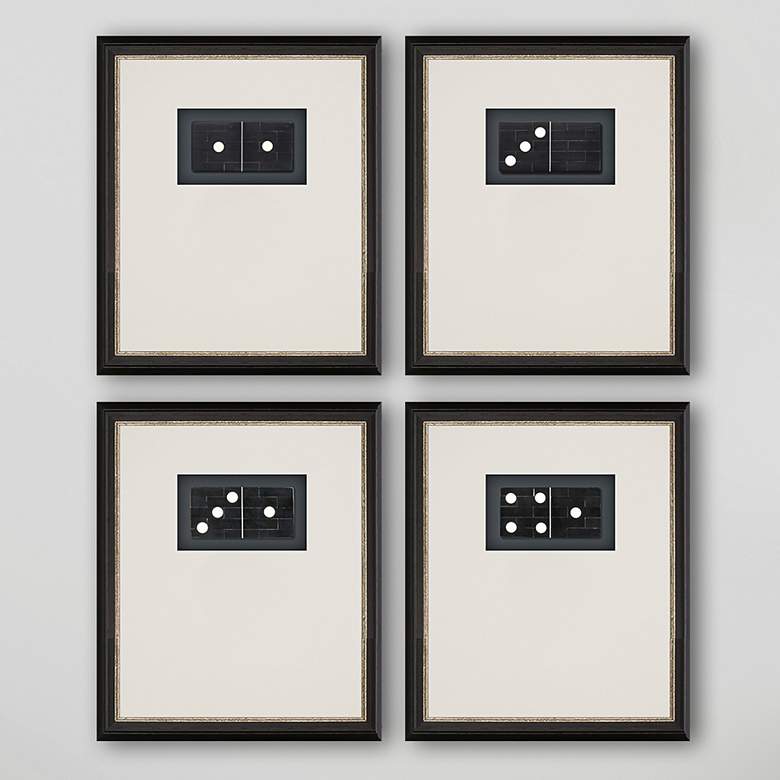 Image 2 Dominoes 20 inch High 4-Piece Shadow Box Framed Wall Art Set