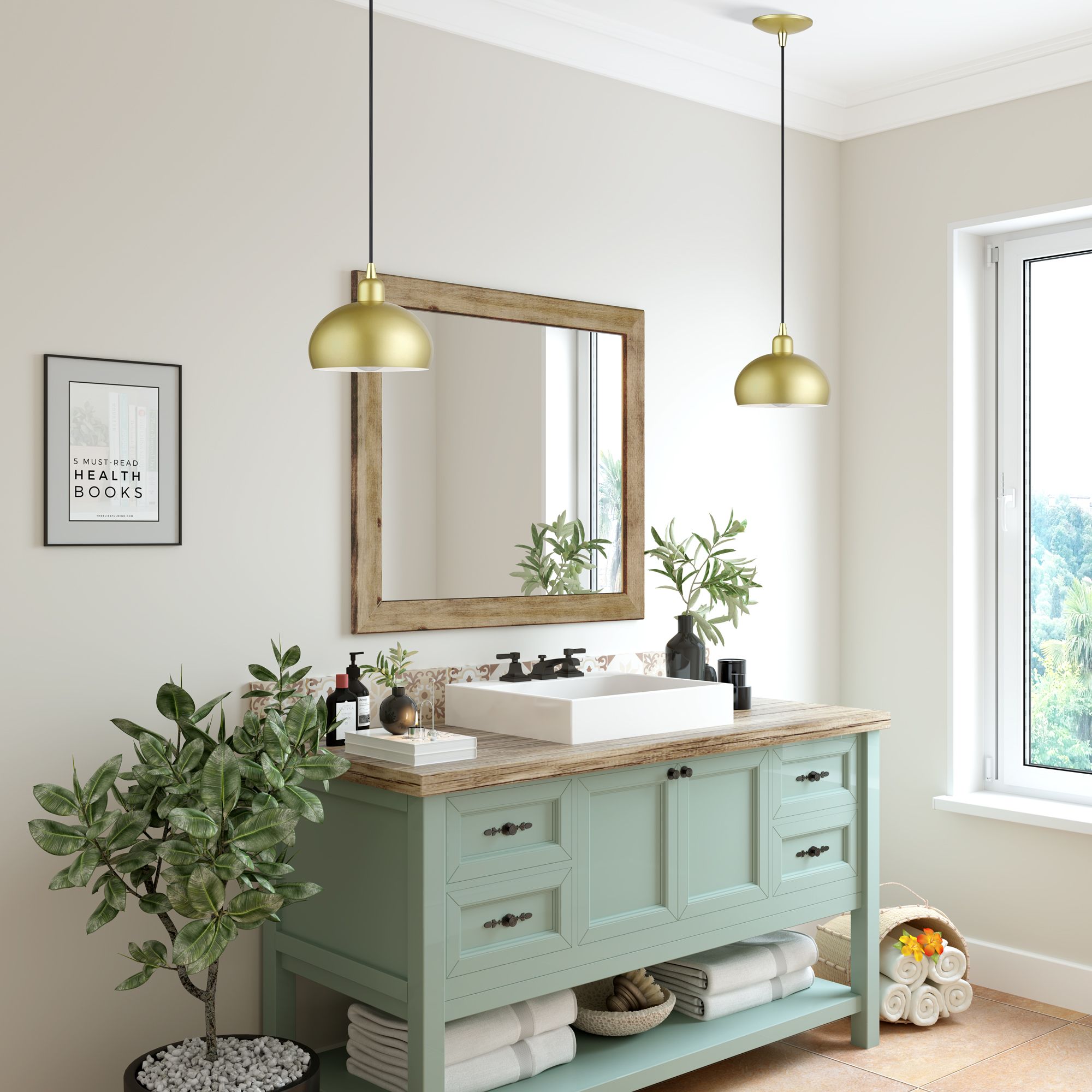 Domma 1 Light Soft Gold Mini Pendant