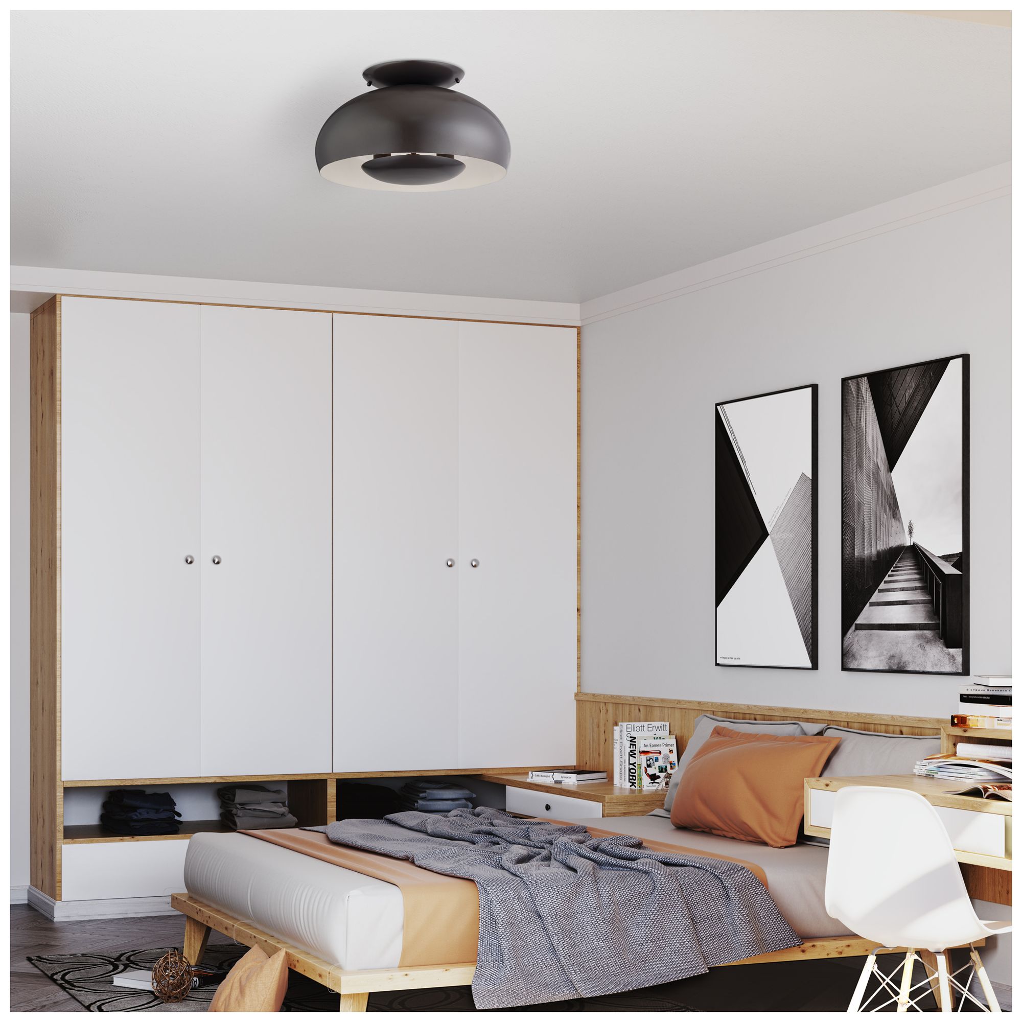 Image 7 Domma 3 Light English Bronze Large Semi-Flush more views