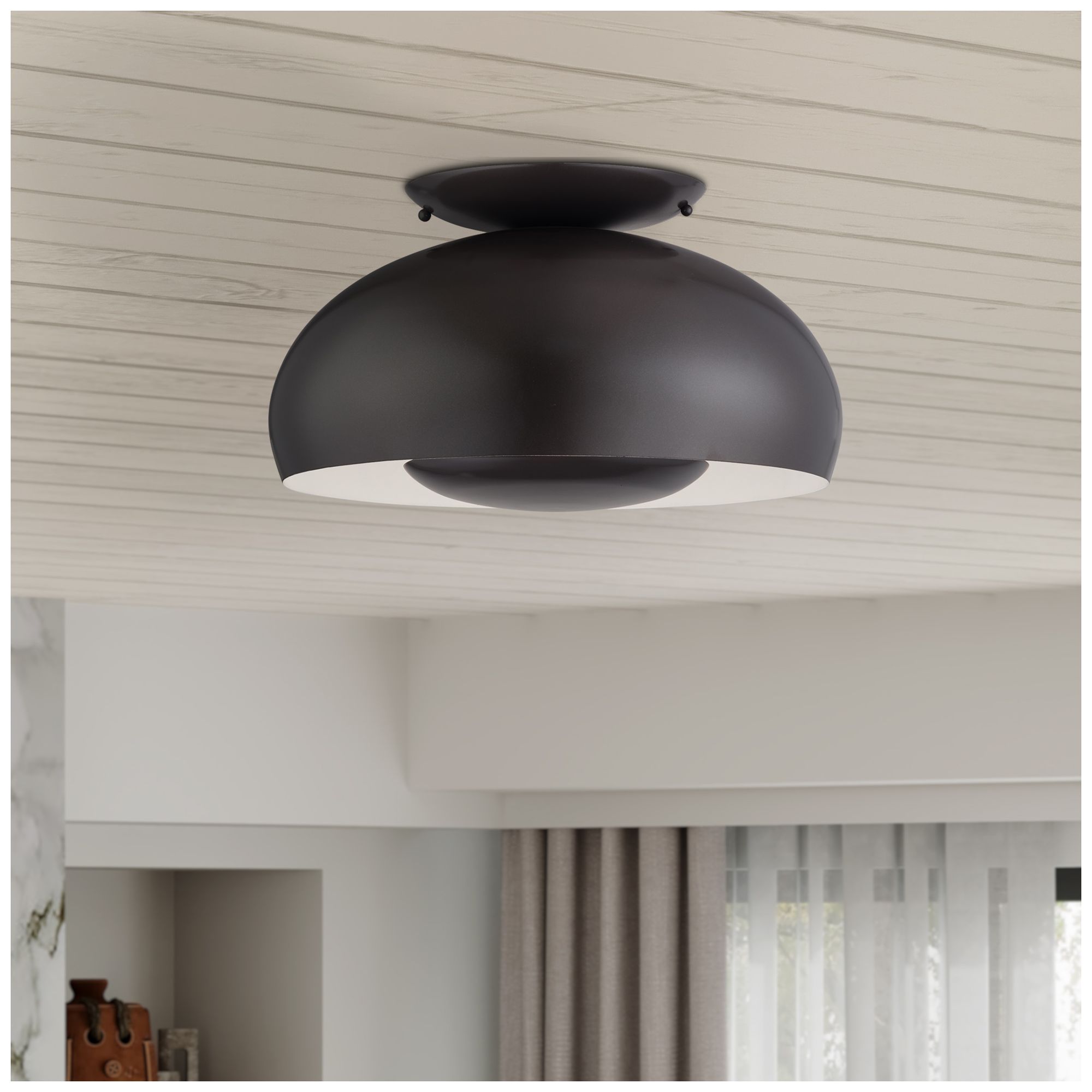 Domma 3 Light English Bronze Large Semi-Flush