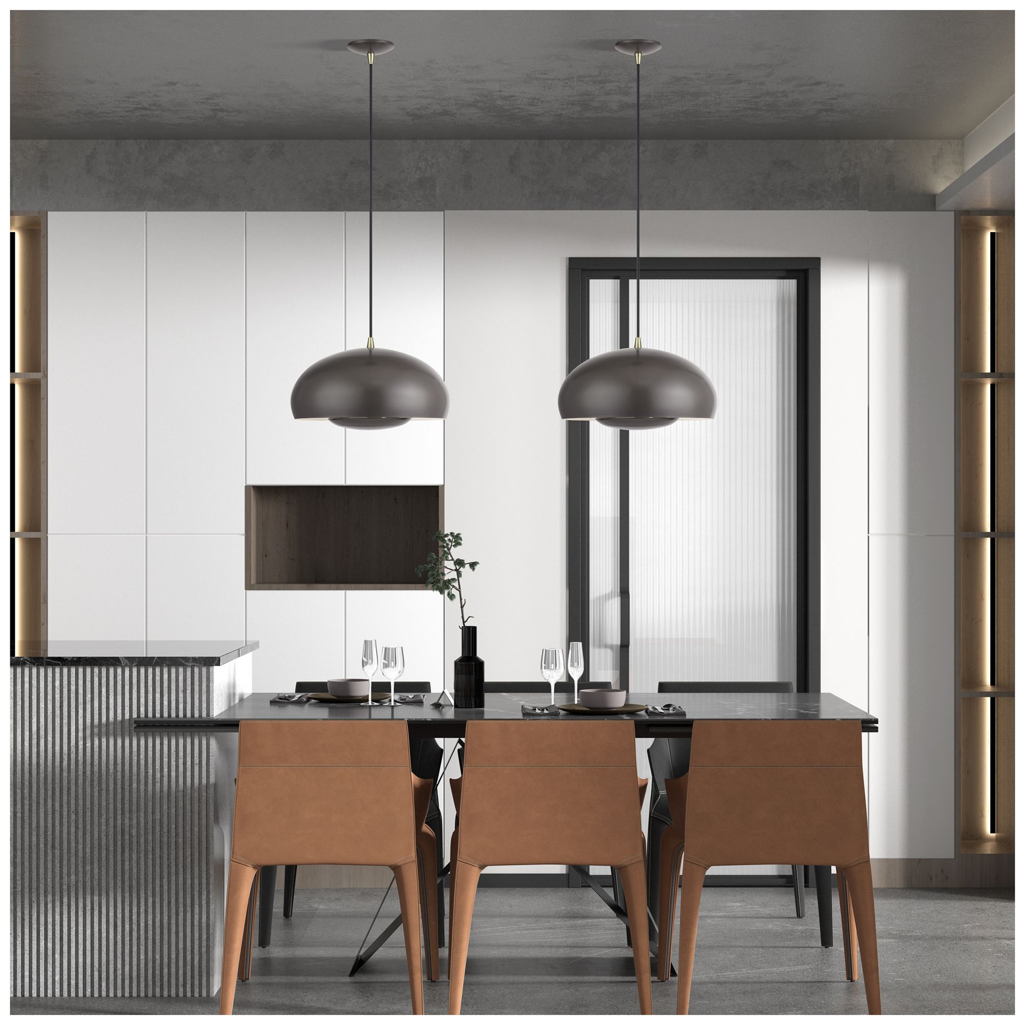 Domma 3 Light English Bronze Pendant
