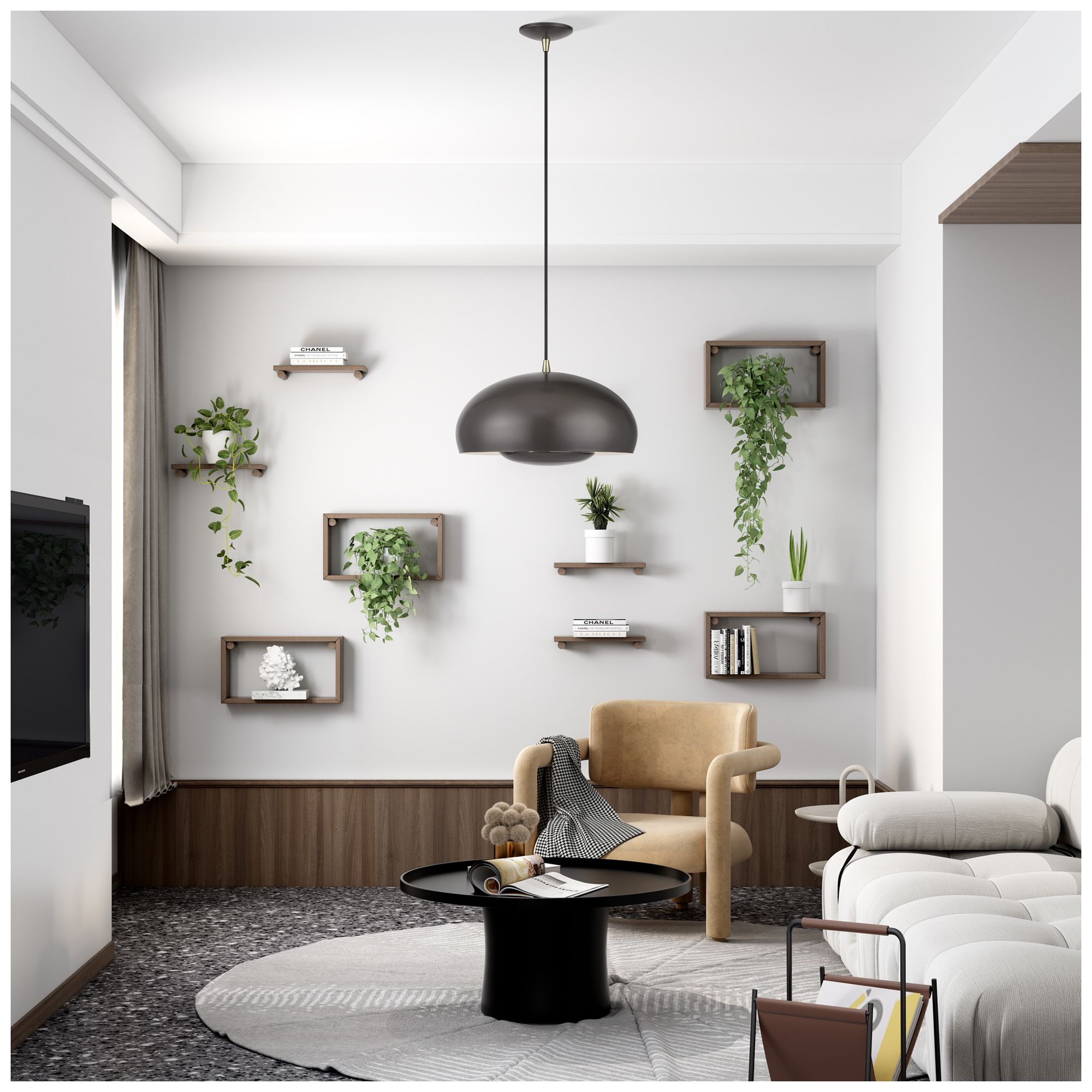 Domma 3 Light English Bronze Pendant