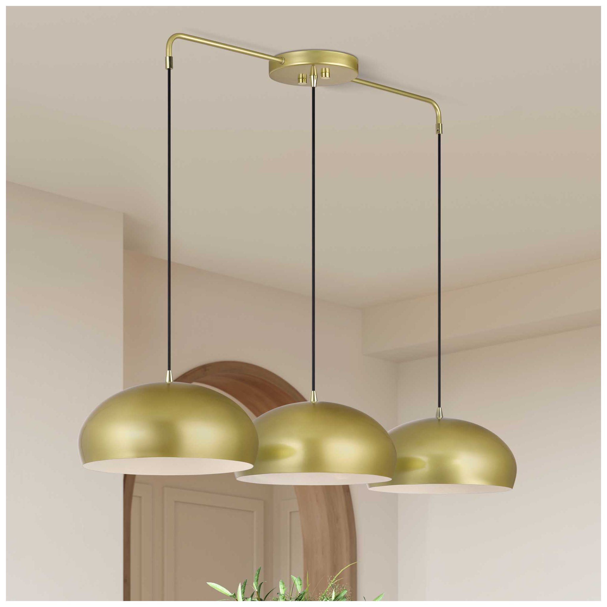 Domma 3 Light Soft Gold Extra Large Linear Chandelier