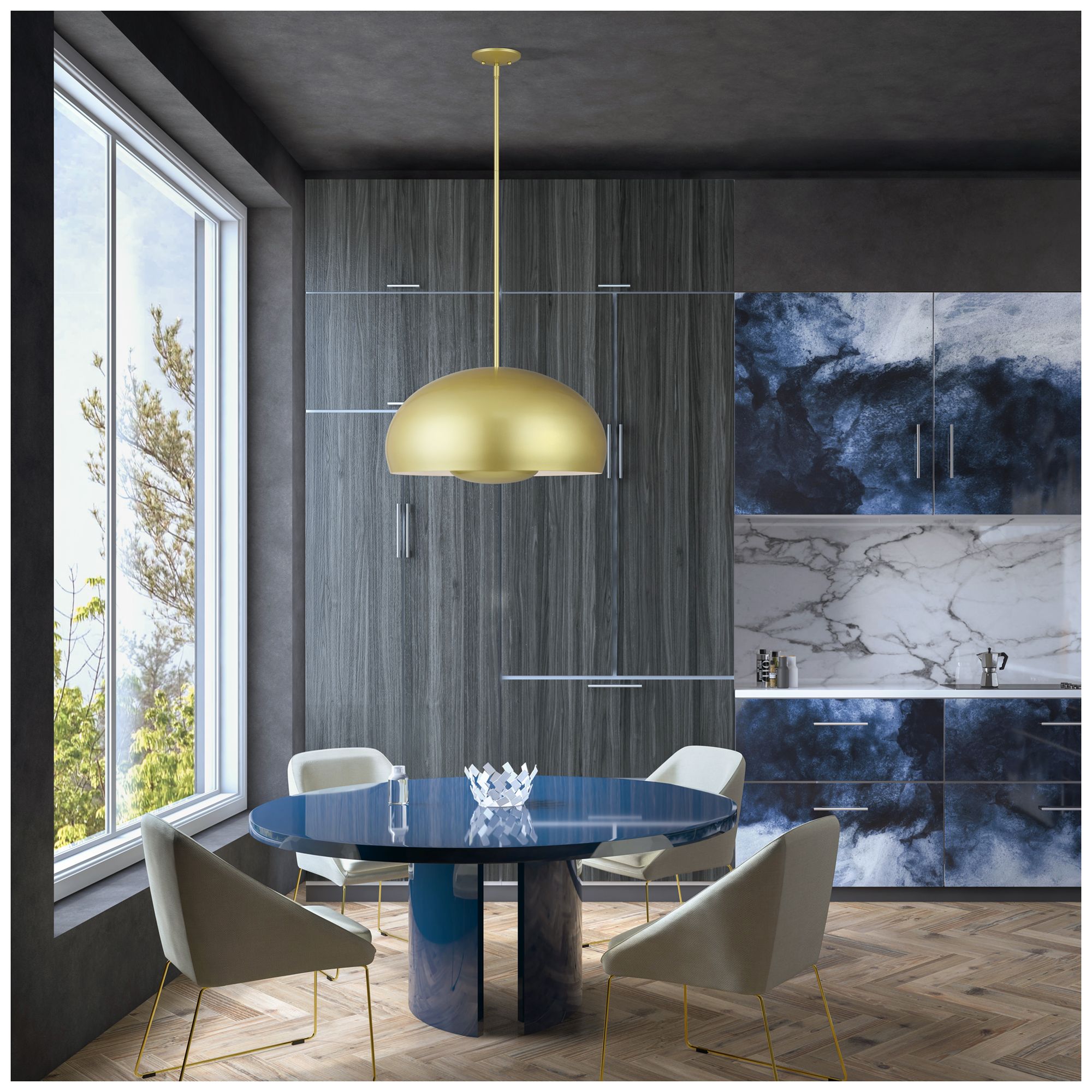 Domma 4 Light Soft Gold Pendant