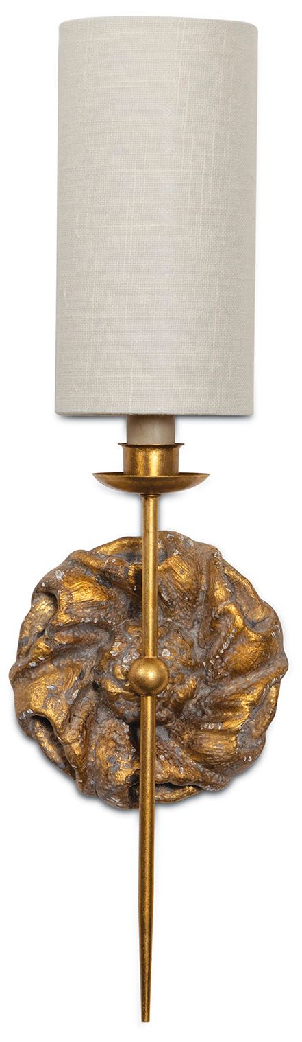 Image 2 Domonique 23 1/4" High Antique Gold Wall Sconce more views