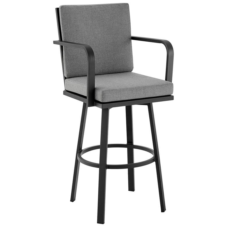 Image 1 Don 30" Outdoor Patio Bar Stool in Aluminum with Cushions