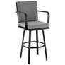 Don 30" Outdoor Patio Bar Stool in Aluminum with Cushions