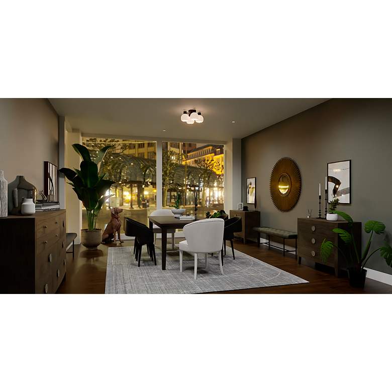 Image 3 Donahue 4-Light Matte Black Semi-Flush Mount more views