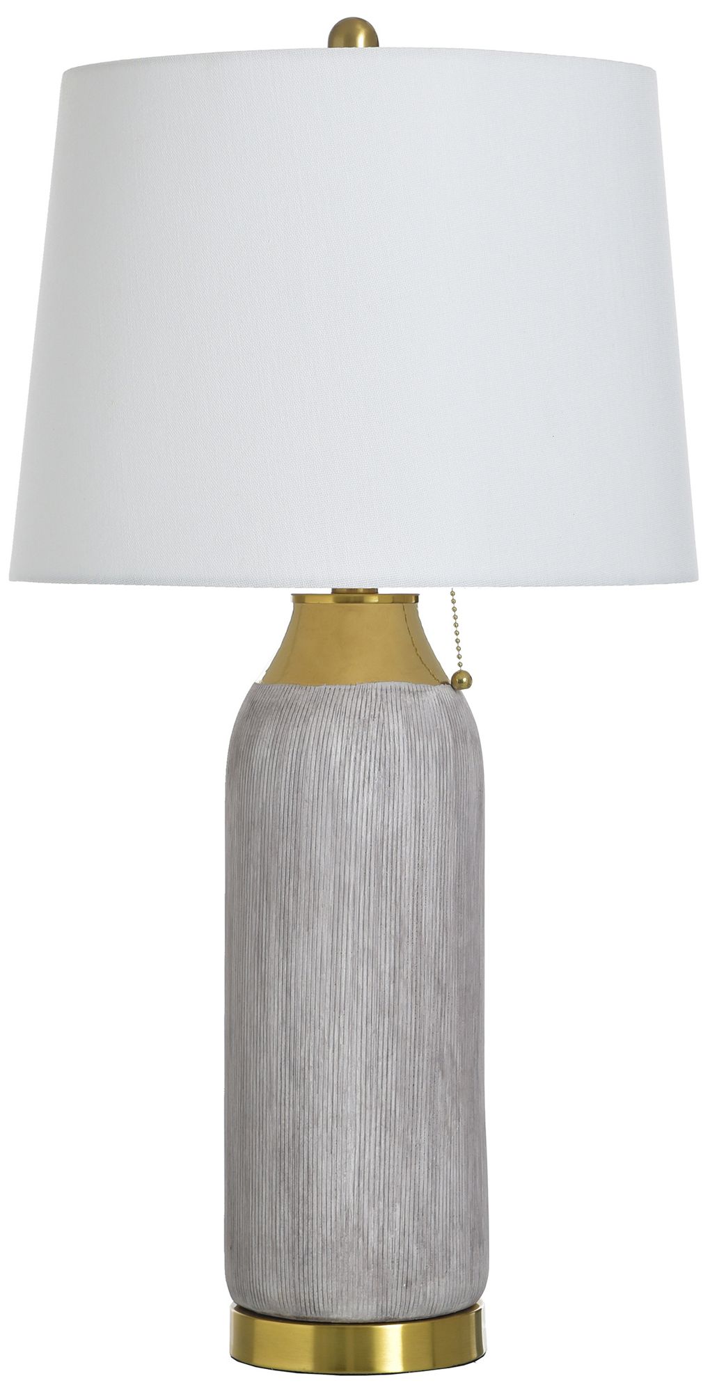 Image 2 Donald 29.5" High Gold & Grey Table Lamp with White Shade