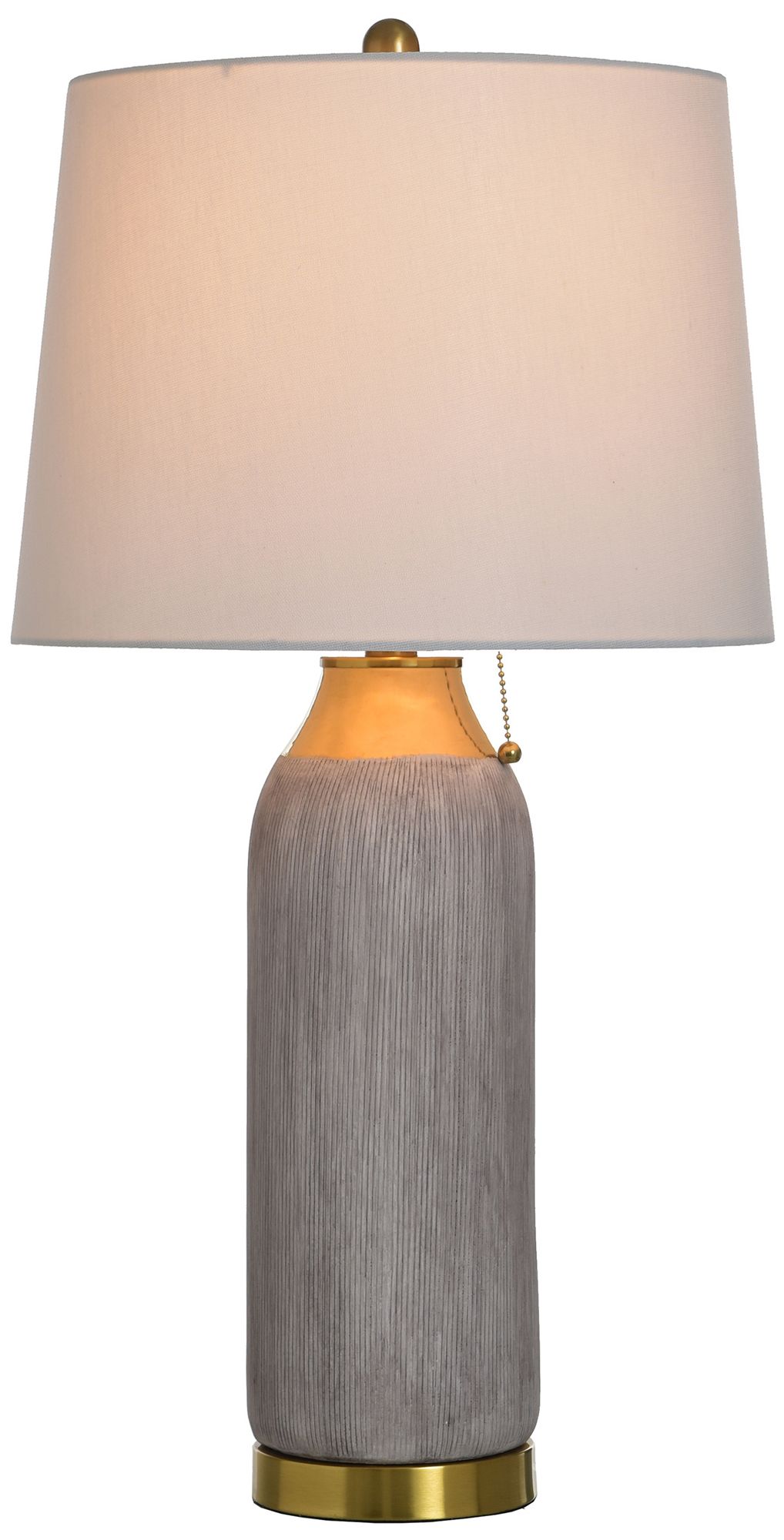 Image 3 Donald 29.5" High Gold & Grey Table Lamp with White Shade more views