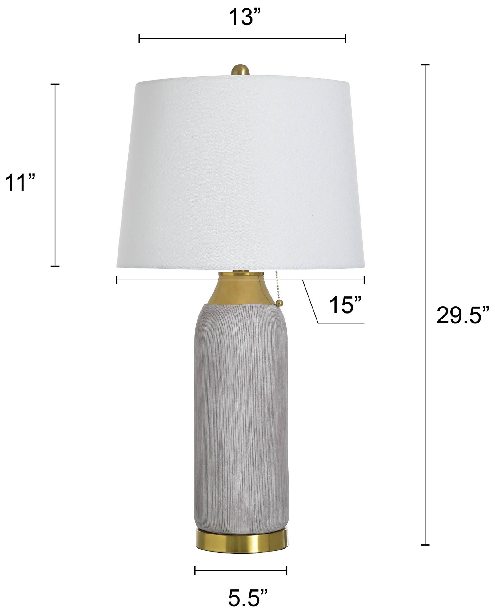 Image 7 Donald 29.5" High Gold & Grey Table Lamp with White Shade more views