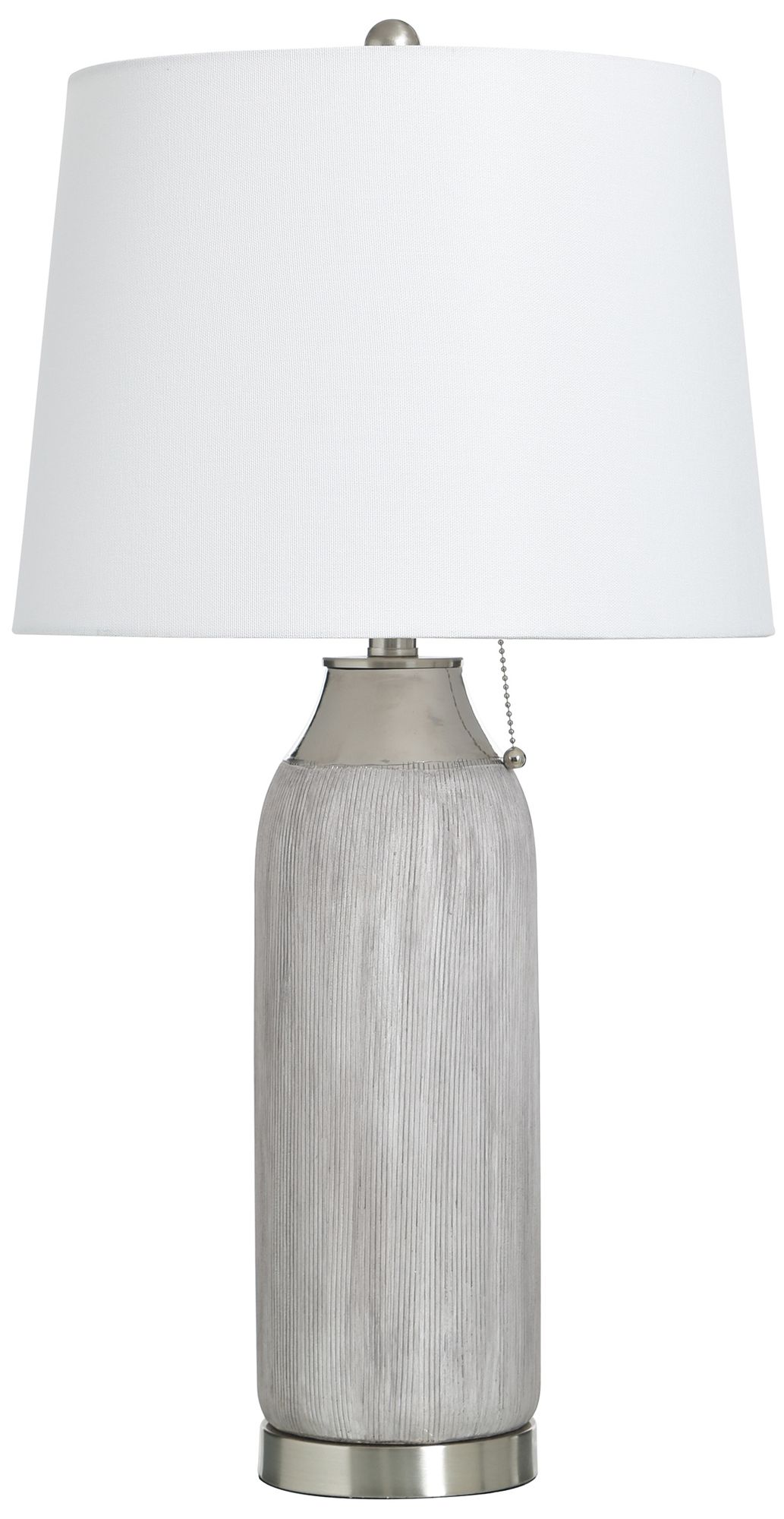 Image 2 Donald 29.5" High Silver & Grey Table Lamp with White Shade
