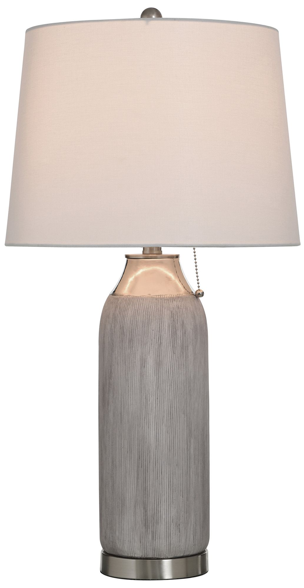 Image 3 Donald 29.5" High Silver & Grey Table Lamp with White Shade more views