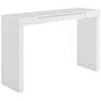 2_Donald 47" Wide Gloss White Console Wood 1-Drawer Table/Desk