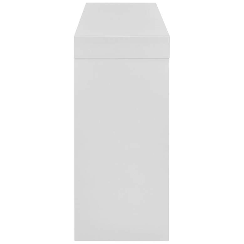 Image 4 Donald 47" Wide Gloss White Console Wood 1-Drawer Table/Desk more views