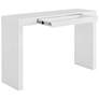5_Donald 47" Wide Gloss White Console Wood 1-Drawer Table/Desk more views
