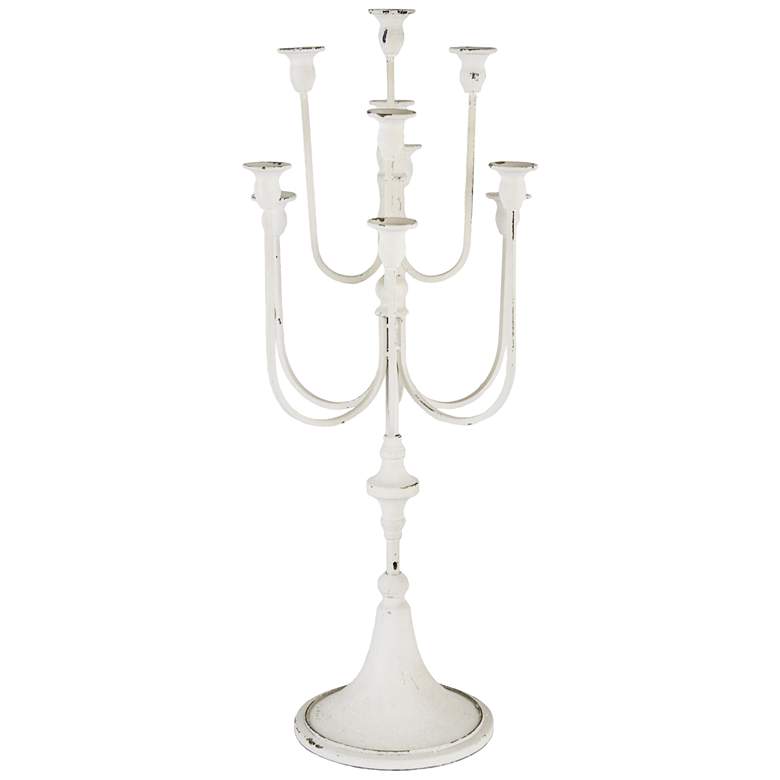 Image 1 Donalt Distressed White Candleholder